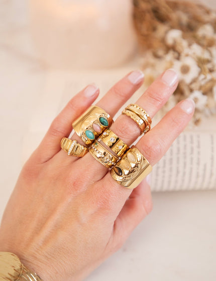 Sweet Stones Blue/Gold - Ring - ellemilla
