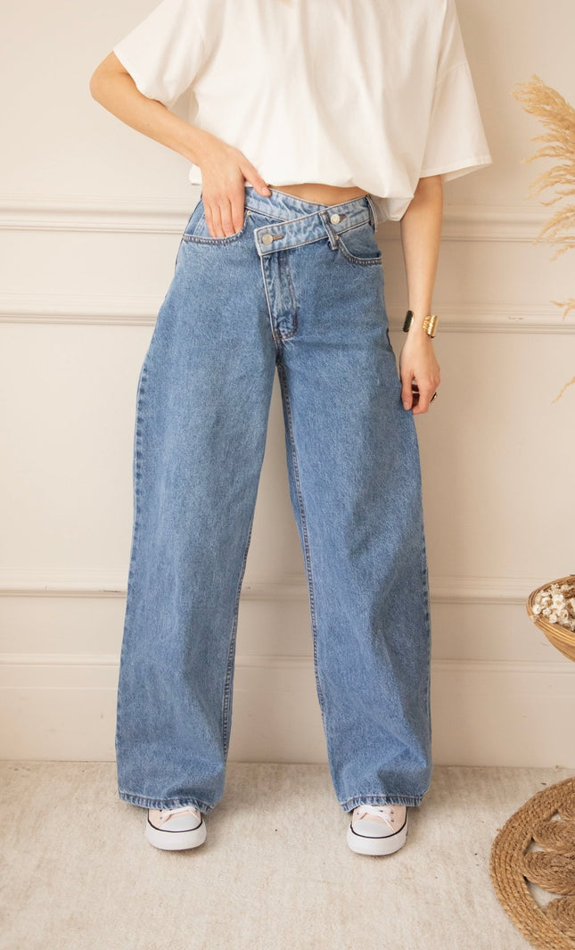 Taille With A Twist Cool Blue - Jeans - ellemilla