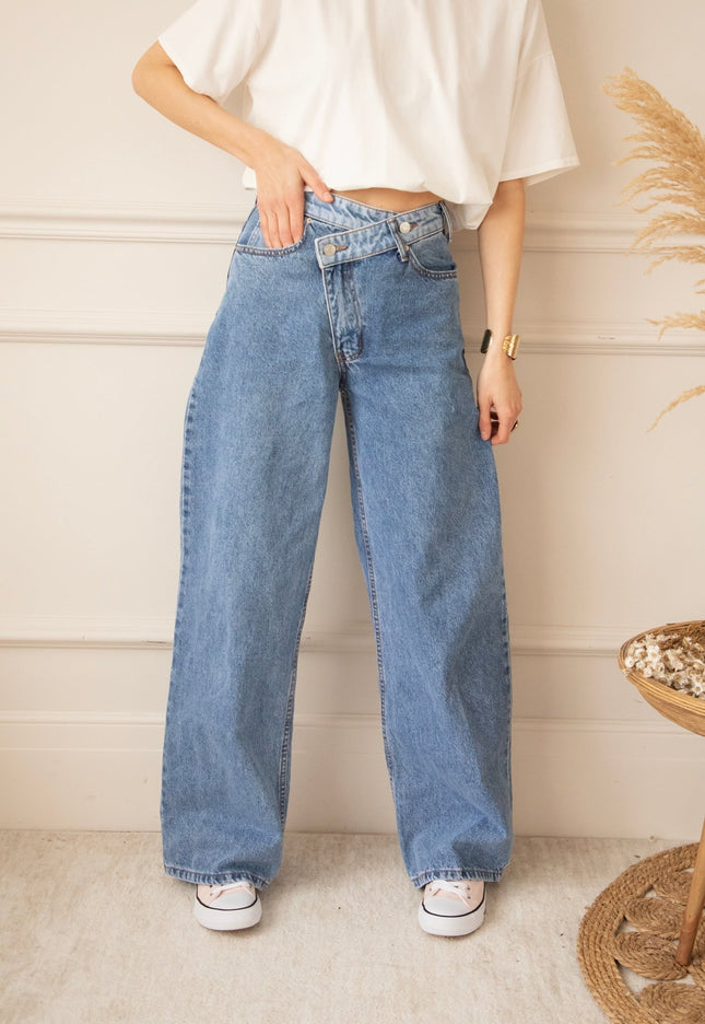 Taille With A Twist Cool Blue - Jeans - ellemilla