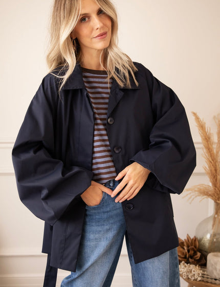Tie The Trench Navy - Jacket - ellemilla