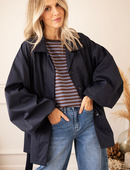 Tie The Trench Navy - Jacket - ellemilla