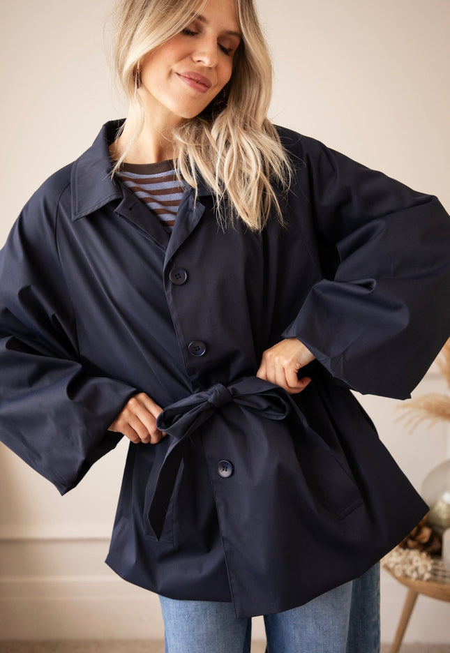 Tie The Trench Navy - Jacket - ellemilla