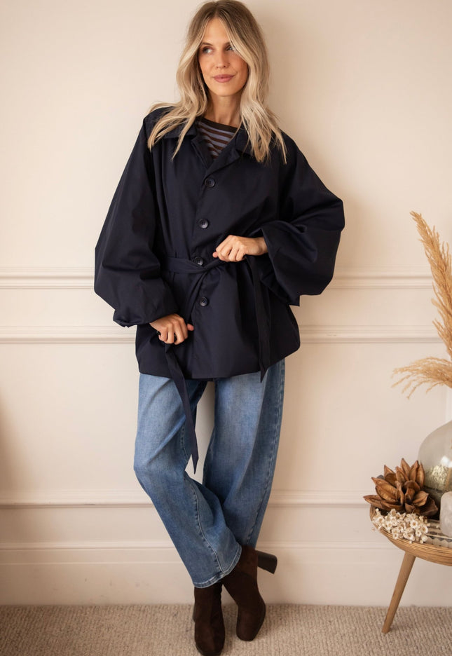 Tie The Trench Navy - Jacket - ellemilla