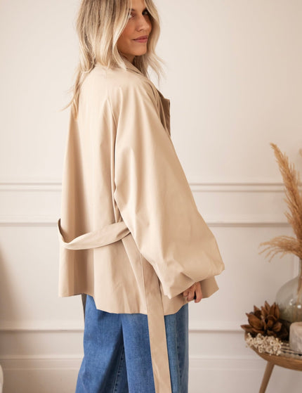 Tie The Trench Soft Taupe - Jacket - ellemilla