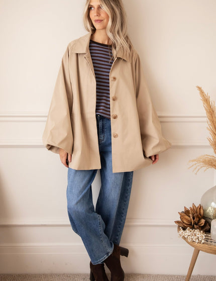 Tie The Trench Soft Taupe - Jacket - ellemilla