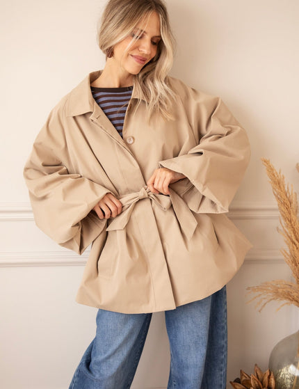Tie The Trench Soft Taupe - Jacket - ellemilla
