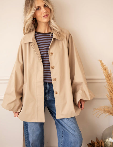 Tie The Trench Soft Taupe - Jacket - ellemilla