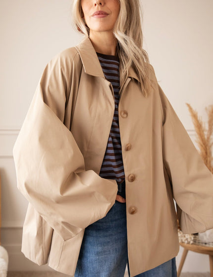 Tie The Trench Soft Taupe - Jacket - ellemilla