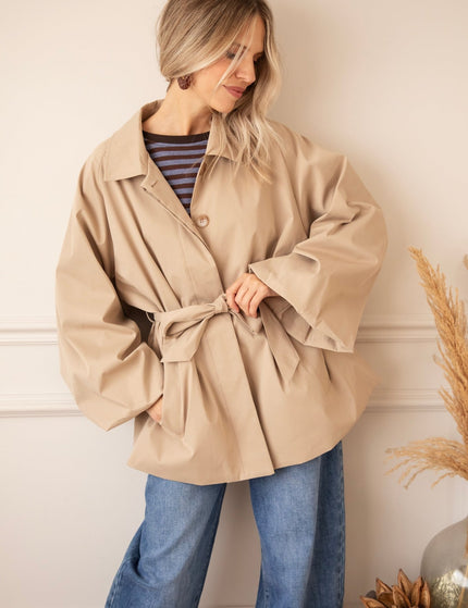 Tie The Trench Soft Taupe - Jacket - ellemilla
