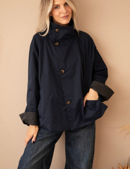 Twin Side Trench Dark Blue - Jacket - ellemilla