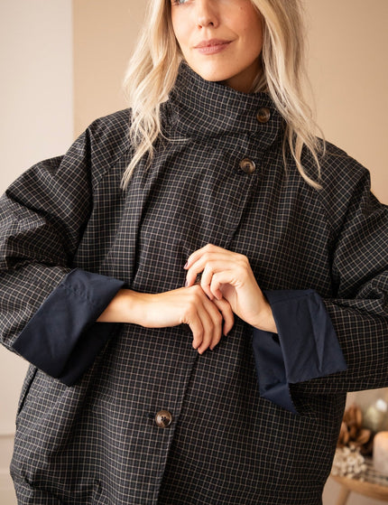 Twin Side Trench Dark Blue - Jacket - ellemilla
