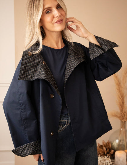 Twin Side Trench Dark Blue - Jacket - ellemilla