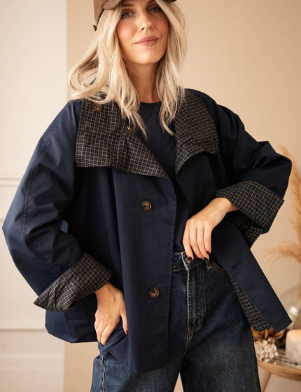 Twin Side Trench Dark Blue - Jacket - ellemilla