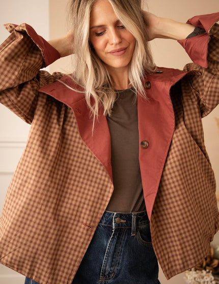 Twin Side Trench Wine - Jacket - ellemilla