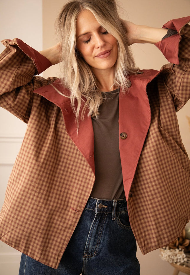 Twin Side Trench Wine - Jacket - ellemilla