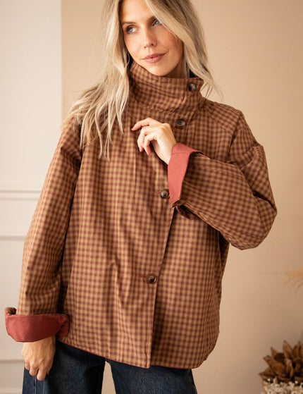 Twin Side Trench Wine - Jacket - ellemilla