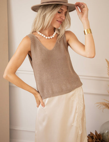 Twist Me Softly Taupe - Top - ellemilla