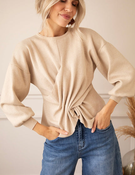Twisted Story Beige - Sweater - ellemilla