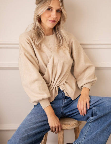 Twisted Story Beige - Sweater - ellemilla