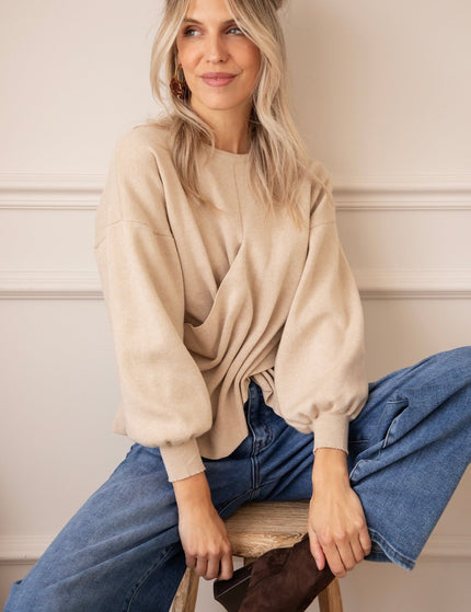 Twisted Story Beige - Sweater - ellemilla