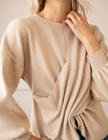 Twisted Story Beige - Sweater - ellemilla