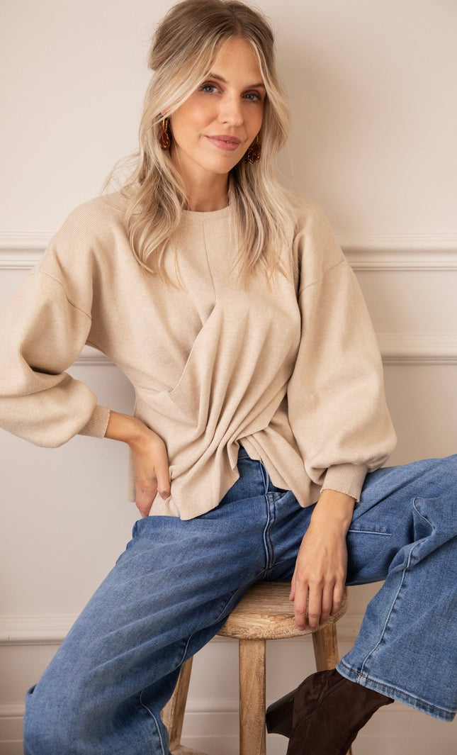 Twisted Story Beige - Sweater - ellemilla