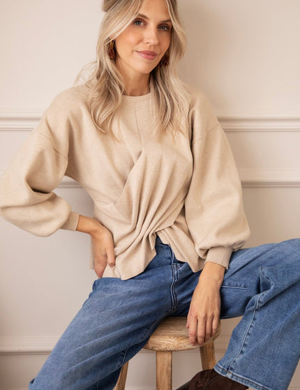 Twisted Story Beige - Sweater - ellemilla