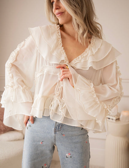 Volantina Beige - Blouse - ellemilla