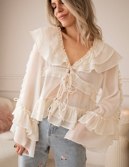 Volantina Beige - Blouse - ellemilla