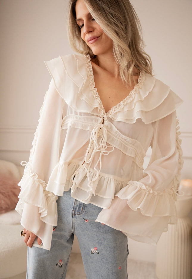 Volantina Beige - Blouse - ellemilla