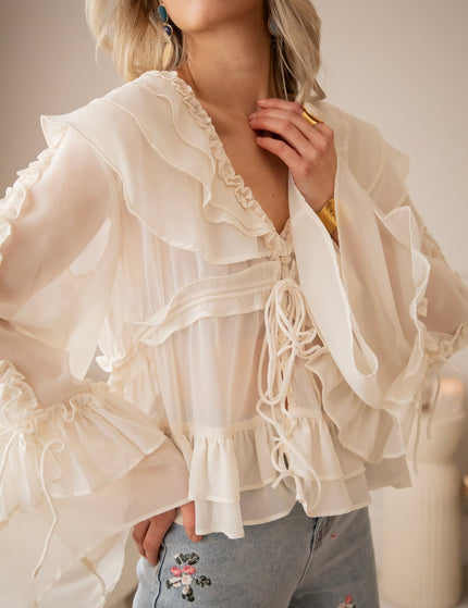 Volantina Beige - Blouse - ellemilla