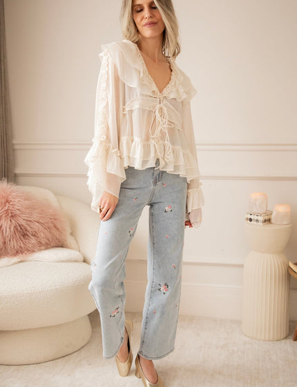 Volantina Beige - Blouse - ellemilla
