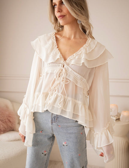 Volantina Beige - Blouse - ellemilla