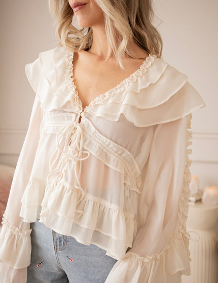 Volantina Beige - Blouse - ellemilla