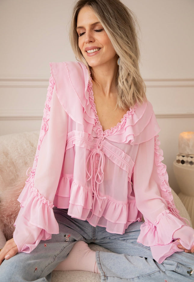 Volantina Pink - Blouse - ellemilla