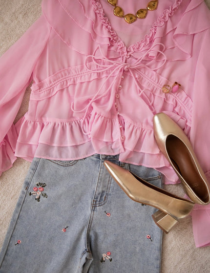 Volantina Pink - Blouse - ellemilla