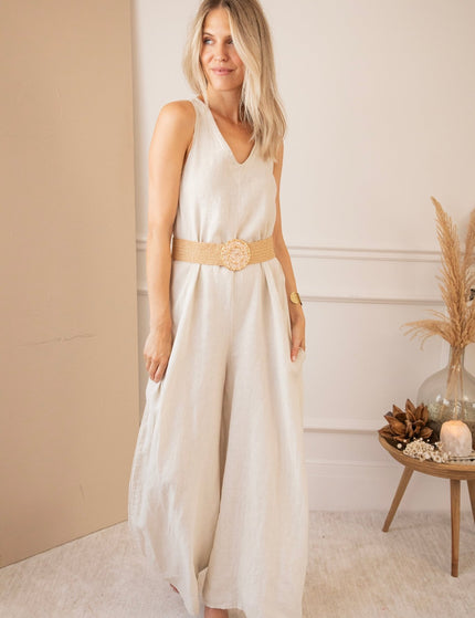 Wander Linen Beige - Jumpsuit - ellemilla