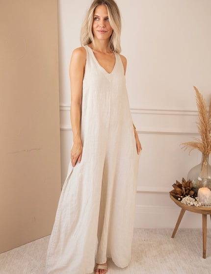 Wander Linen Beige - Jumpsuit - ellemilla