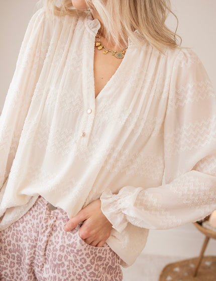 Whisper Waves Beige - Blouse - ellemilla