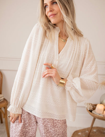 Whisper Waves Beige - Blouse - ellemilla