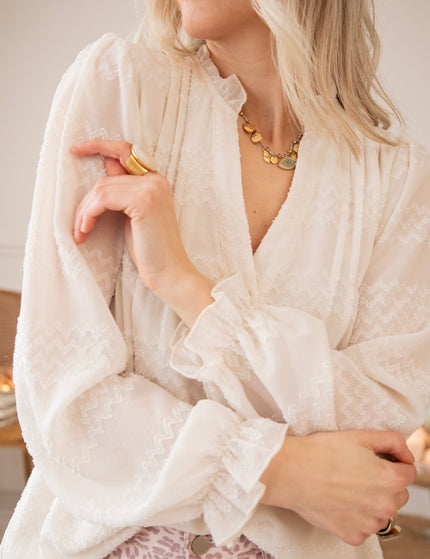 Whisper Waves Beige - Blouse - ellemilla
