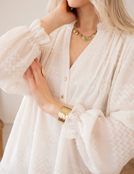 Whisper Waves Beige - Blouse - ellemilla