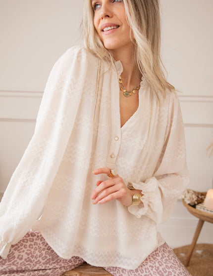 Whisper Waves Beige - Blouse - ellemilla