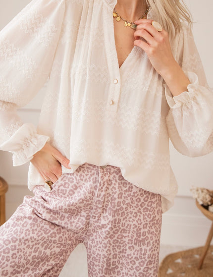 Whisper Waves Beige - Blouse - ellemilla