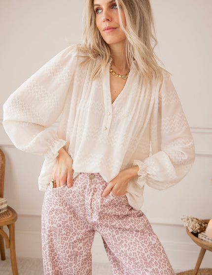Whisper Waves Beige - Blouse - ellemilla