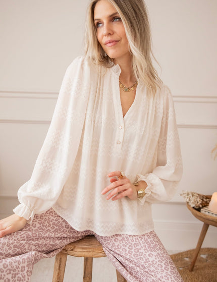 Whisper Waves Beige - Blouse - ellemilla