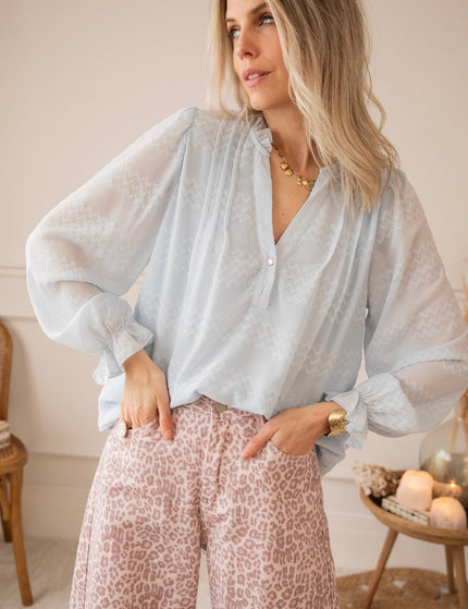 Whisper Waves Soft Blue - Blouse - ellemilla