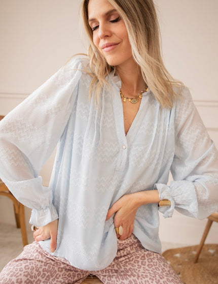 Whisper Waves Soft Blue - Blouse - ellemilla
