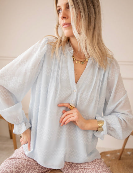 Whisper Waves Soft Blue - Blouse - ellemilla