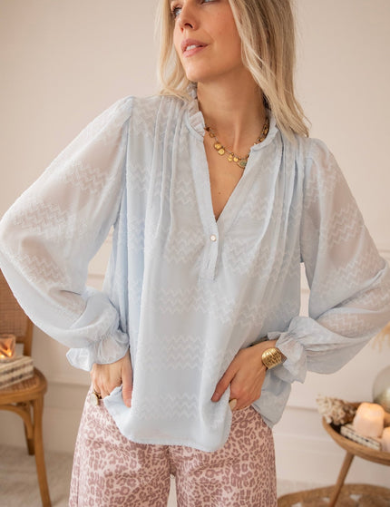 Whisper Waves Soft Blue - Blouse - ellemilla